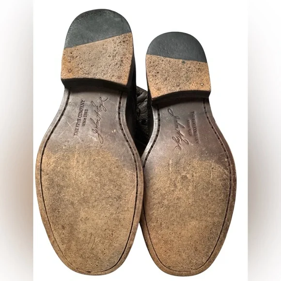 Frye Engineer Boots Brown Leather Moto Harness Mid Calf Distressed 7.5 B - Picture 3 of 16